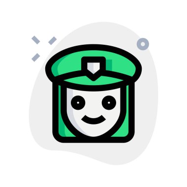Görev üniformalı kadın polis karakteri emoji