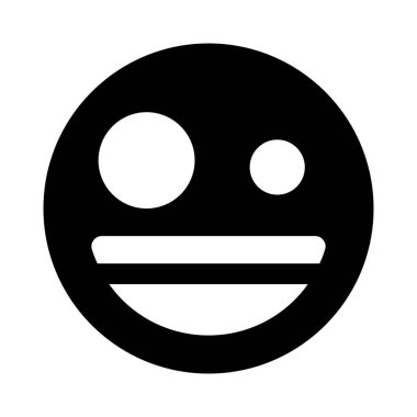 Kablolu gözlerle mutlu bir ifade.