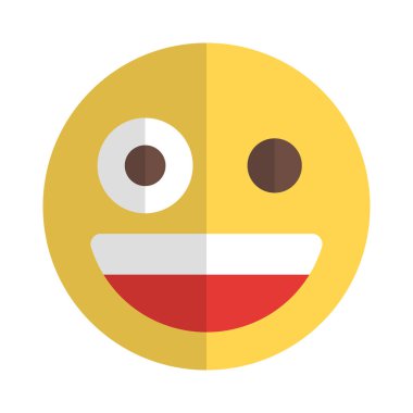 Kablolu gözlerle mutlu bir ifade.