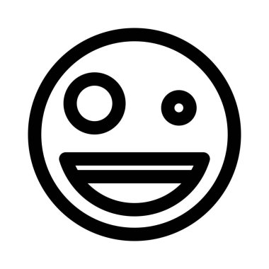 Kablolu gözlerle mutlu bir ifade.