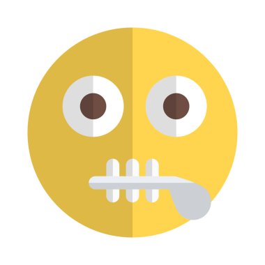 Kuryeyle paylaşılan sinirli emoji fermuarlı ağız