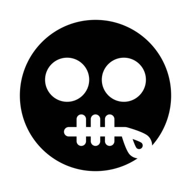 Kuryeyle paylaşılan sinirli emoji fermuarlı ağız