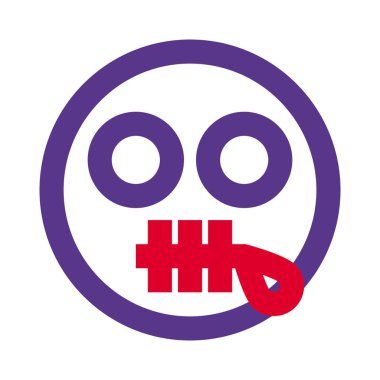 Kuryeyle paylaşılan sinirli emoji fermuarlı ağız