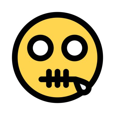 Kuryeyle paylaşılan sinirli emoji fermuarlı ağız