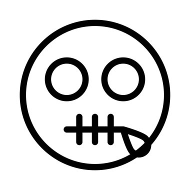 Kuryeyle paylaşılan sinirli emoji fermuarlı ağız