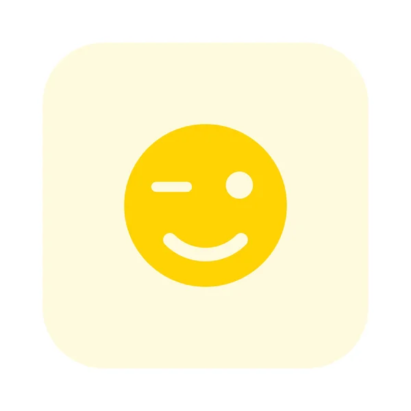 Pictorial Representation Winking Emoticon Shared Chat — Stock Vector