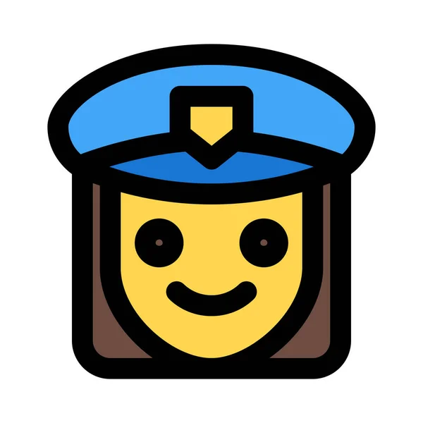 Kobieta Policyjny Charakter Służbie Mundur Emoji — Wektor stockowy