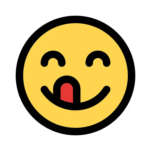 Gostoso Saboreando Reação Emoji Depois Provar Alimentos —  Vetores de Stock