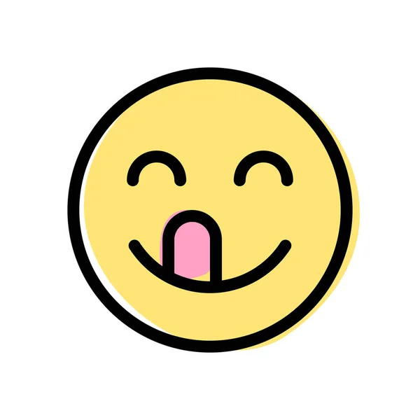 Yummy Απολαμβάνοντας Emoji Αντίδραση Μετά Γεύση Των Τροφίμων — Διανυσματικό Αρχείο
