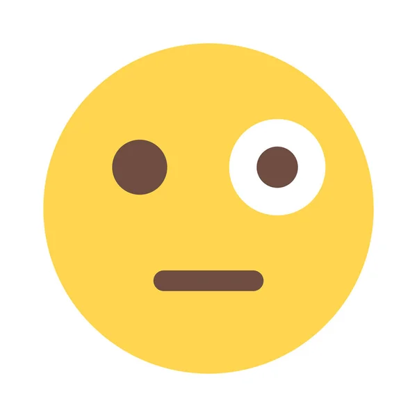 Emoji Bizarre Avec Visage Gonflé Oeil Partagé Ligne — Image vectorielle