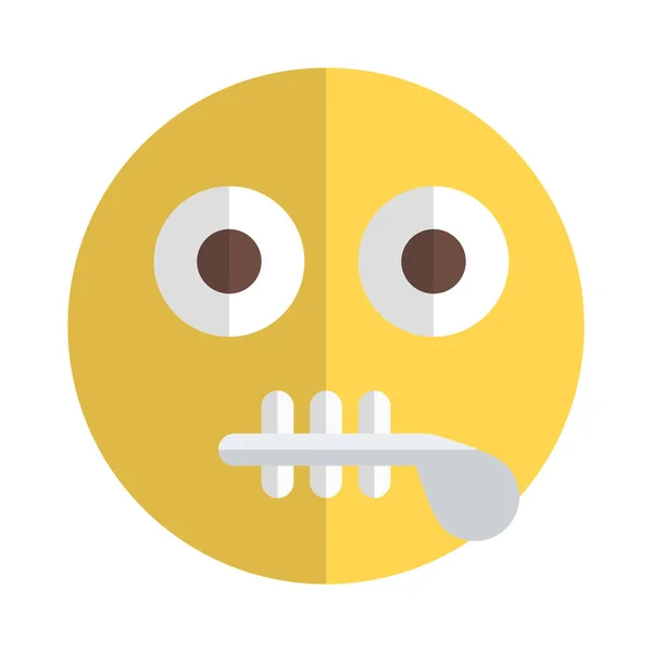 Frustrierter Emoji Reißverschluss Messenger Online Geteilt — Stockvektor