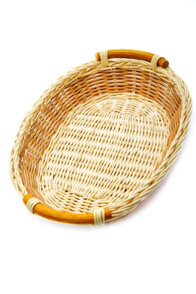 Wattled basket isolated on a white background — Stock Photo, Image