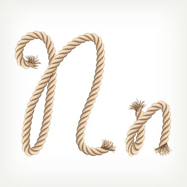 Rope alphabet. Letter N