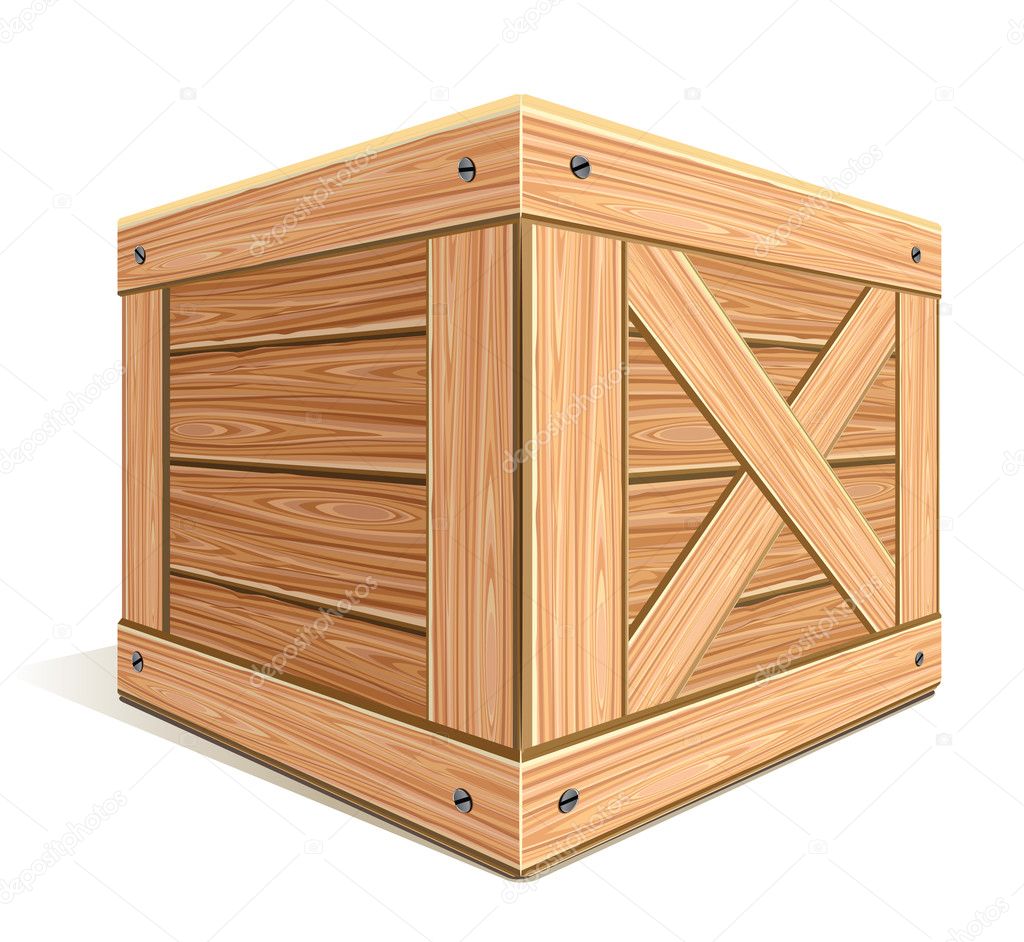 Wooden box ⬇ Vector Image by © Elenita Vector Stock 16052513