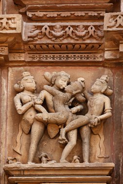 erotik heykeller, khajuraho, Hindistan