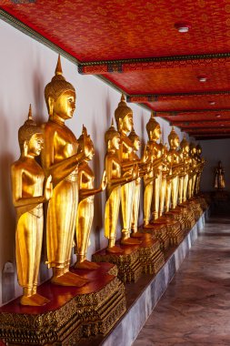 Standing Buddha statues. Thailand clipart