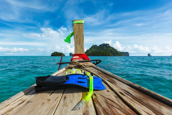Set snorkeling in barca — Foto Stock