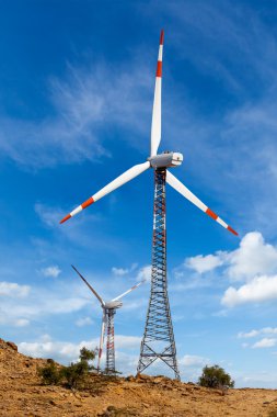 Wind generator turbines sihouettes clipart
