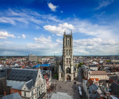 saint BAVO Katedrali ve sint baafsplein, çan kulesi görüntülemek. ghen