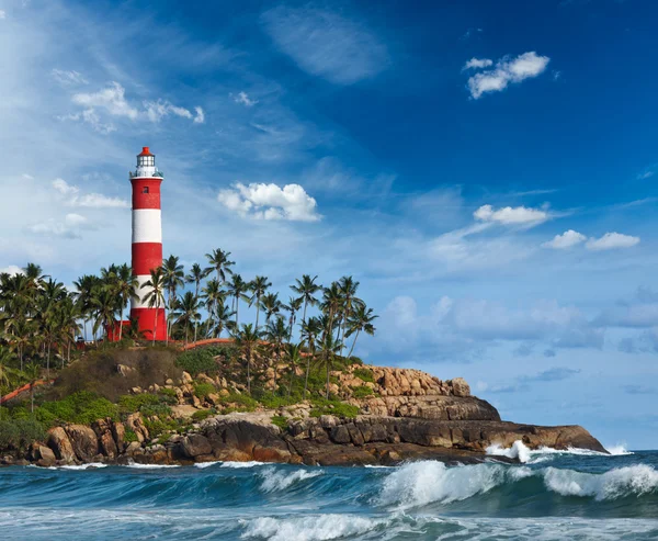 Faro di Kovalam (Vizhinjam). Kerala, India — Foto Stock