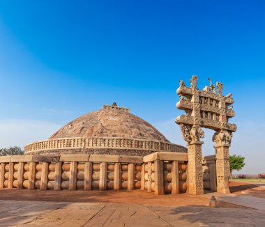 büyük stupa. Sanchi, madhya pradesh, Hindistan