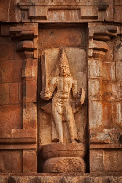 Basreliëf. brihadishwara tempel, tanjore — Stockfoto