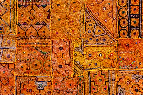 Colorful indian fabric textile — Stock Photo, Image