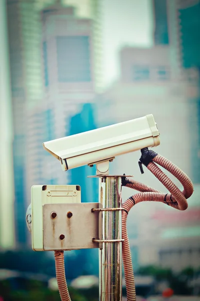 Câmera de vigilância CCTV em Singapura — Fotografia de Stock