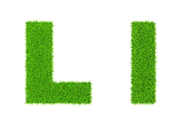 Grass letter L — Stock Photo, Image