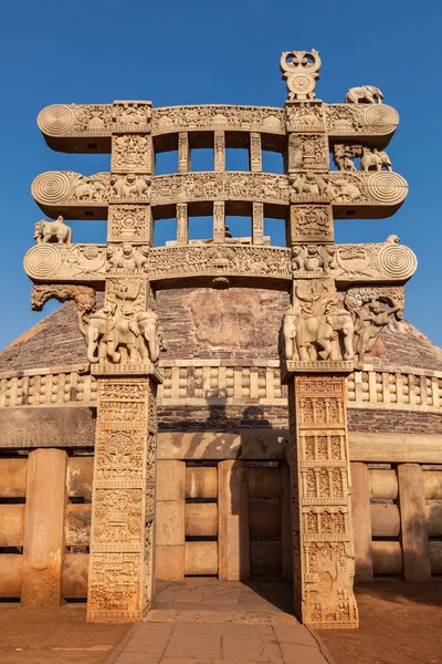 Wielka stupa. Sanchi, madhya pradesh, Indie — Zdjęcie stockowe