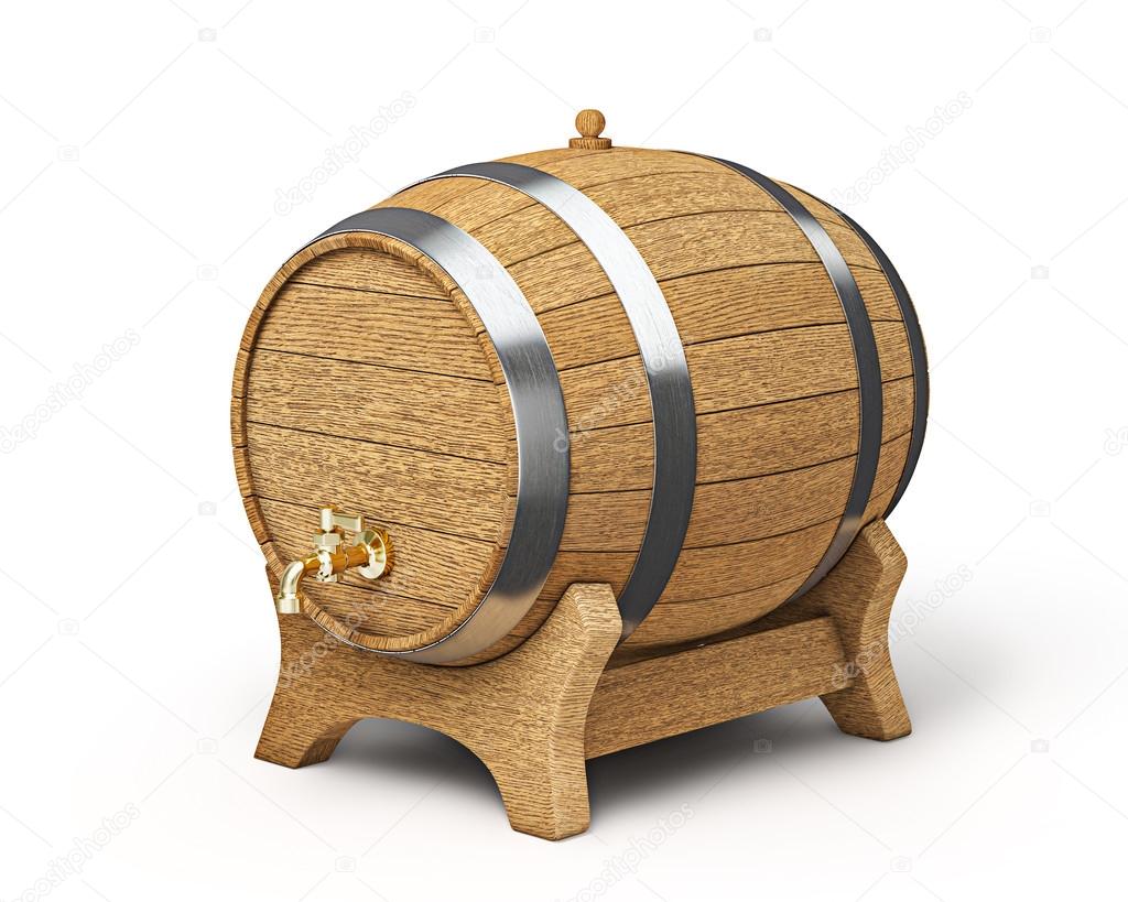 Wooden Barrel Isolated On White Stock Photo C Dmitryrukhlenko