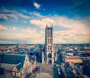 saint BAVO Katedrali ve sint baafsplein, çan kulesi görüntülemek