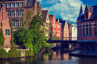 Ghent kanal. Gent, Belçika