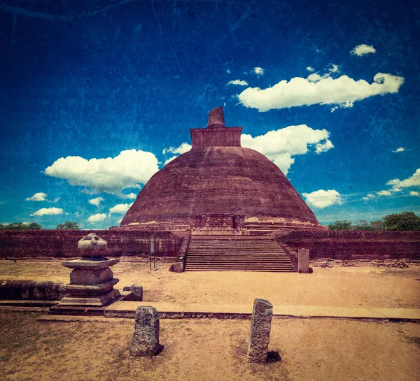 Vintage retro hipster style travel image of Jetavaranama dagoba — Stock Photo, Image