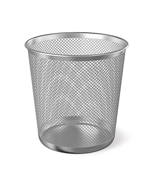 Metal paper bin isolated — Stock Photo, Image