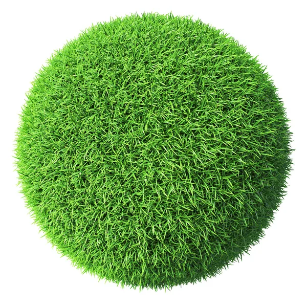 Sphère gazon vert isolé — Photo