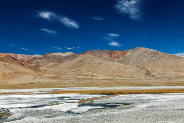 Himalaya lake tso kar in de Himalaya, ladakh, india — Stockfoto