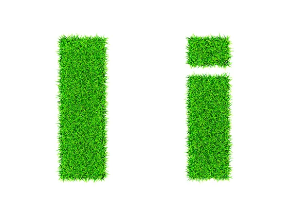 Grass letter I — Stock Photo, Image