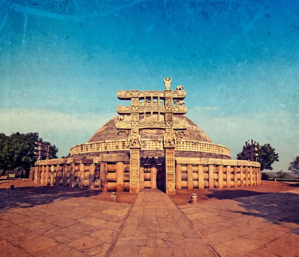 Wielka stupa. Sanchi, madhya pradesh, Indie — Zdjęcie stockowe