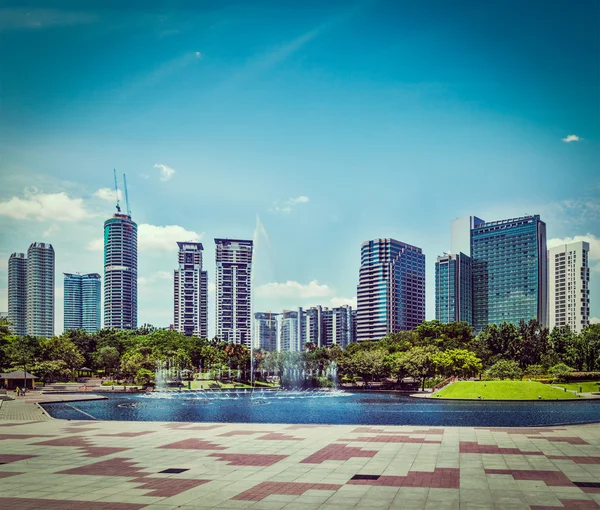 Kuala Lumpur, Malezya 'nın Merkez İş Bölgesi' nin Skyline 'ı