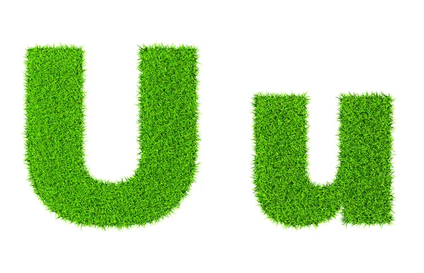 Grass letter U — Stock Photo, Image