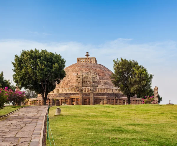 Grande Stupa. Sanchi, Madhya Pradesh, India — Foto Stock