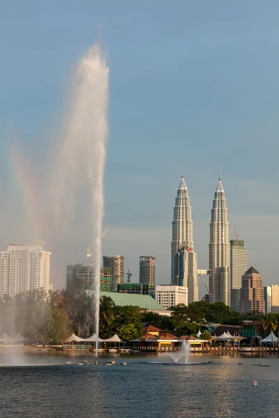 Petronas twin towers ουρανοξύστης. Κουάλα Λουμπούρ, Μαλαισία — Φωτογραφία Αρχείου
