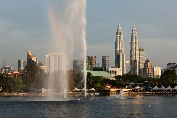 Petronas twin towers ουρανοξύστης. Κουάλα Λουμπούρ, Μαλαισία — Φωτογραφία Αρχείου