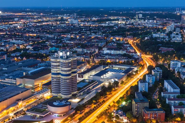 Aerial view of BMW Museum and BWM Welt and Munich — Stock Photo, Image