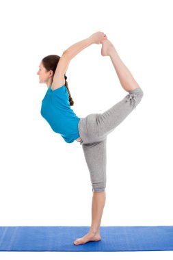 Yoga, meditasyon - yoga asana excerise yaparken genç güzel kadın