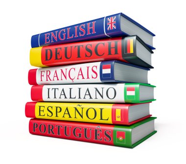 Stack of dictionaries isolated clipart