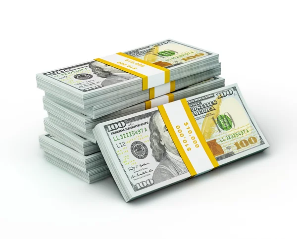 Stack of new 100 US dollars — Stock Photo, Image