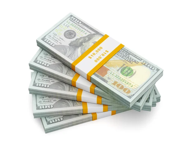 Stack of new 100 US dollars — Stock Photo, Image