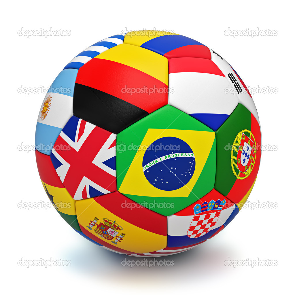 Soccer ball with countries flags